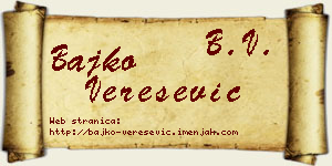 Bajko Verešević vizit kartica